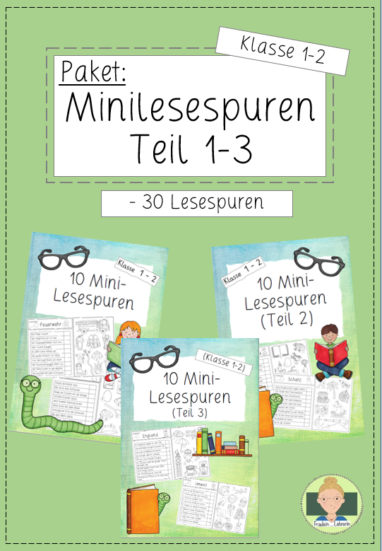 Paket: Mini-Lesespuren (Teil 1-3) (Klasse 1-2) – Unterrichtsmaterial in