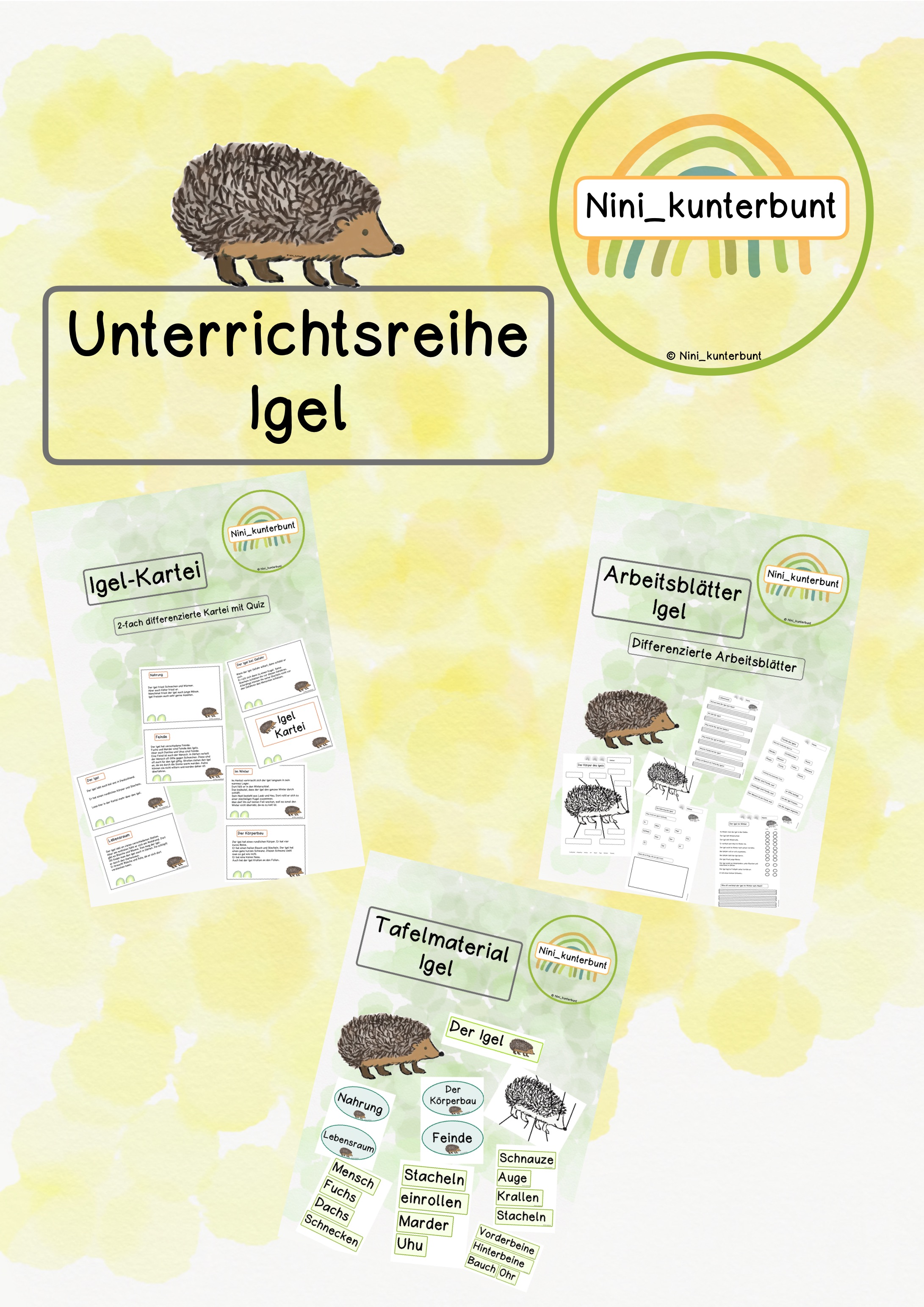 Unterrichtsreihe Igel – Unterrichtsmaterial im Fach Sachunterricht