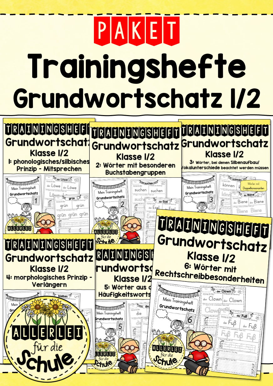 Paket - Trainingshefte für den kompletten Grundwortschatz 1/2