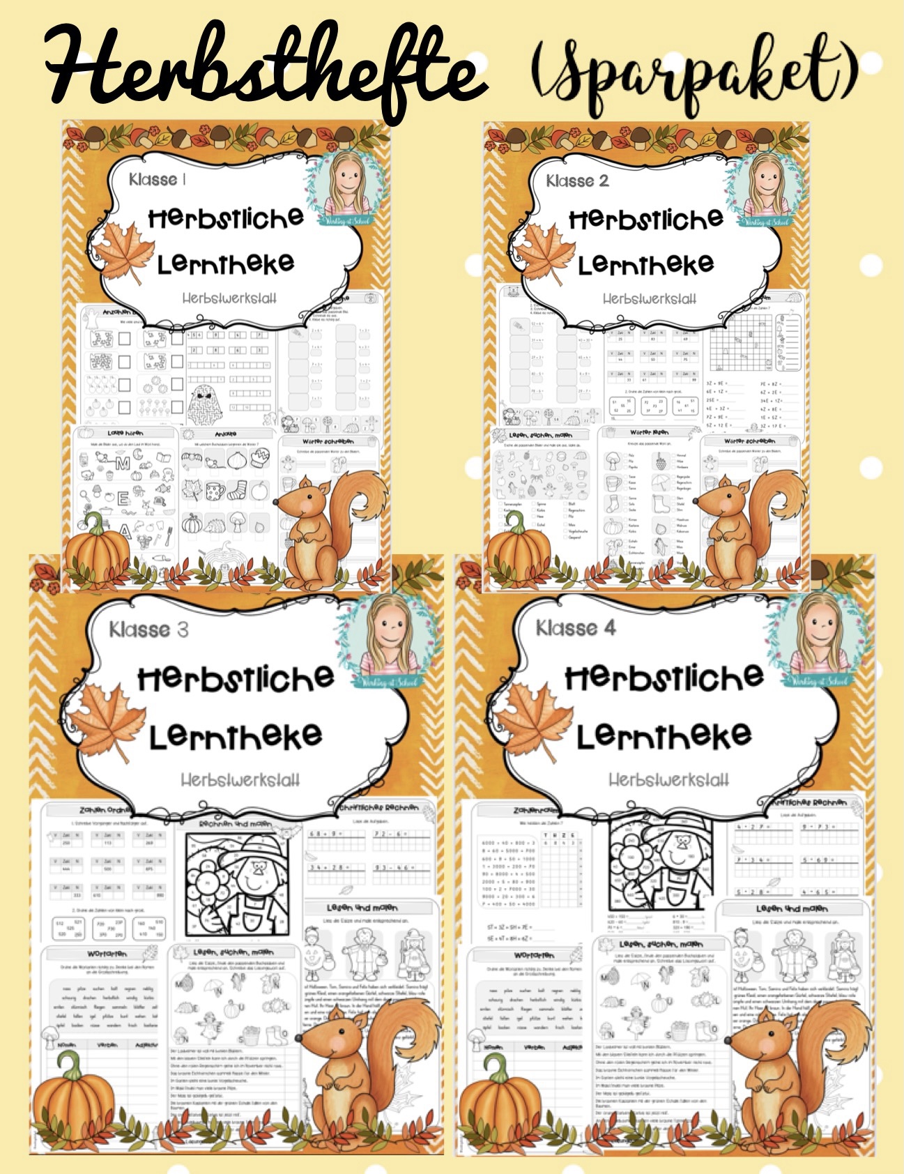 Herbst Lerntheke/ Herbsthefte/ Herbstwerkstatt (Sparpaket Klasse 1-4