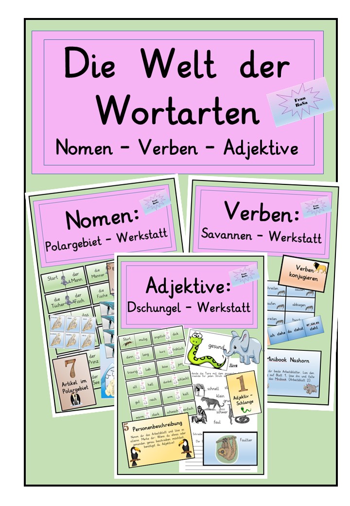 Materialpaket : Welt der Wortarten : Nomen Verben Adjektive