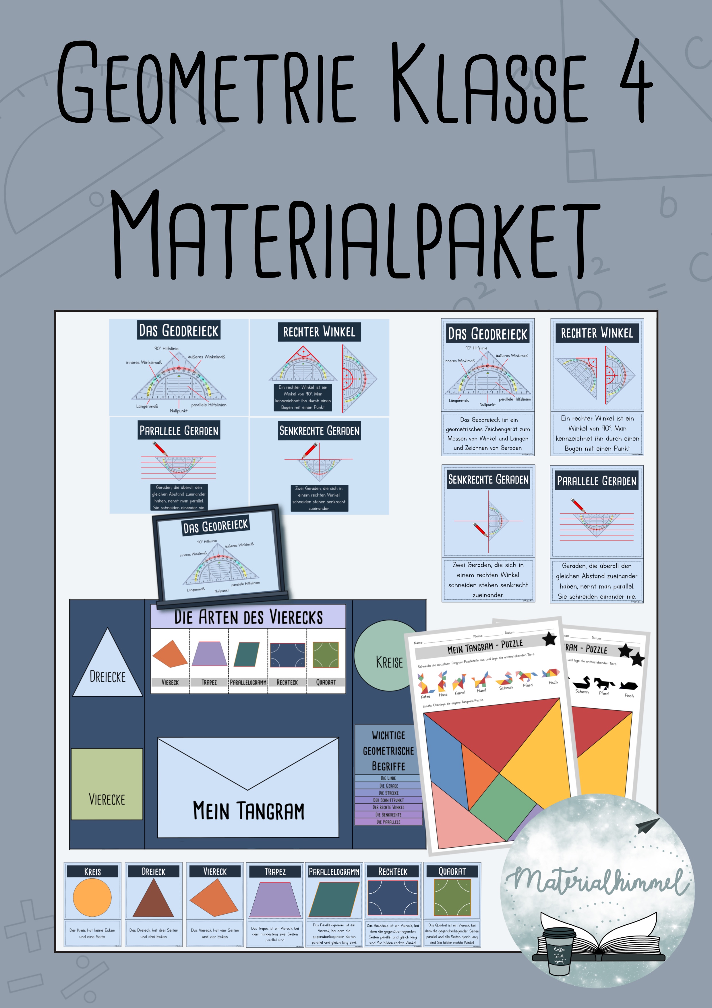 Geometrie Klasse 4 - Gerade, Strecken und Flächen – Unterrichtsmaterial