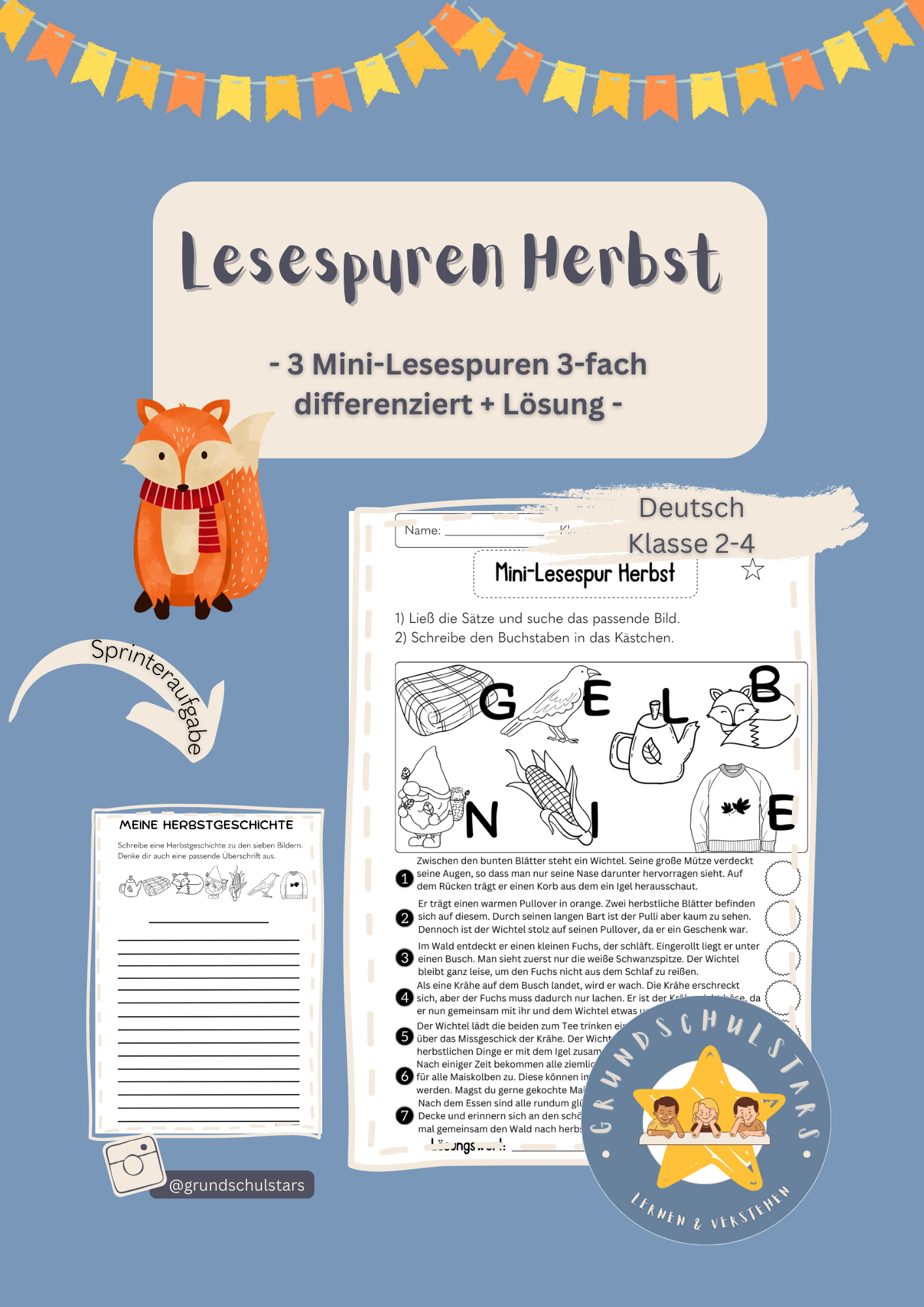 Materialpaket Lesespuren Deutsch Herbst – Unterrichtsmaterial in den