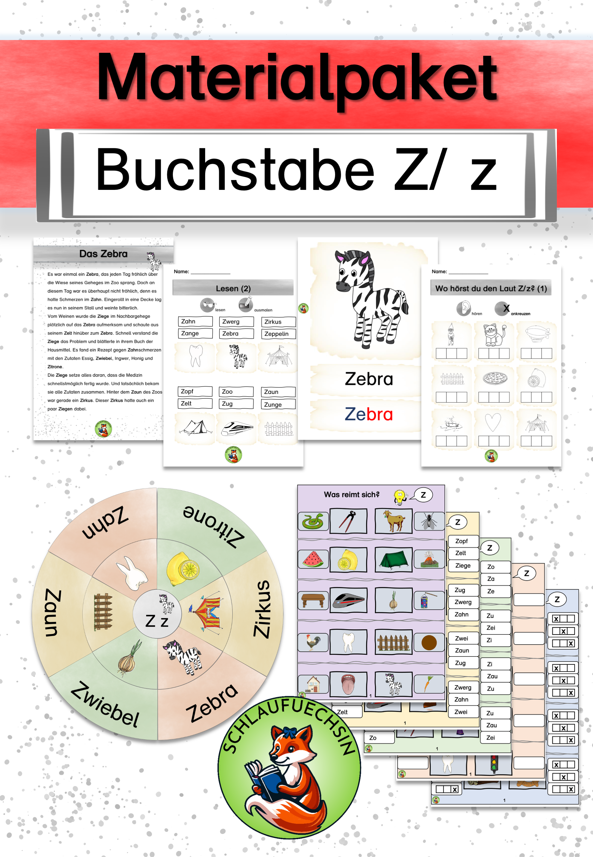 Materialpaket Buchstabeneinführung Z/ z – Unterrichtsmaterial im Fach