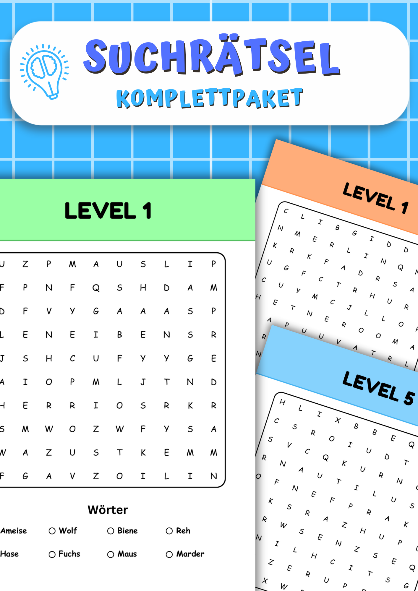 📦 Suchsel Komplettpaket: Wortsuchrätsel für Kinder 🔍
