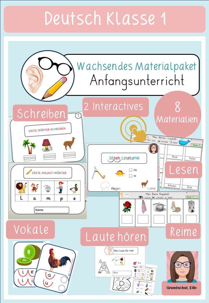 Anfangsunterricht Deutsch wachsendes Materialpaket