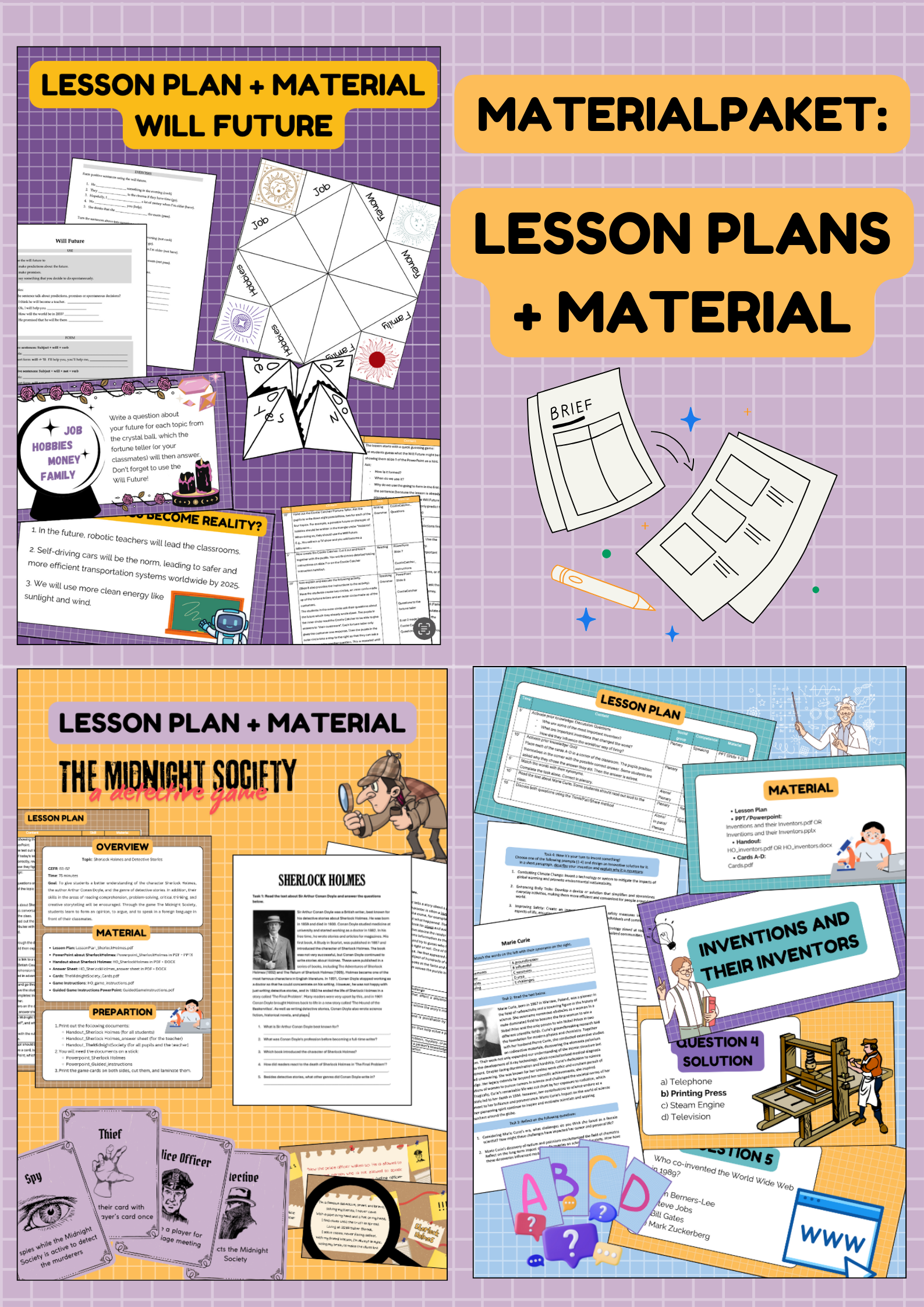 Materialpaket: Lesson Plans – Unterrichtsmaterial im Fach Englisch