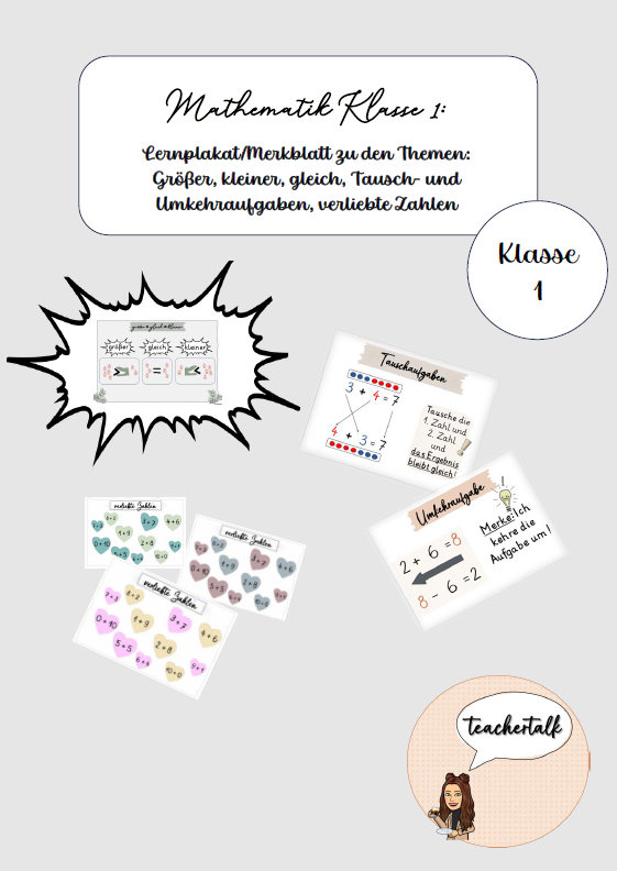 Materialpaket Lernplakate Mathematik - Klasse 1 – Unterrichtsmaterial