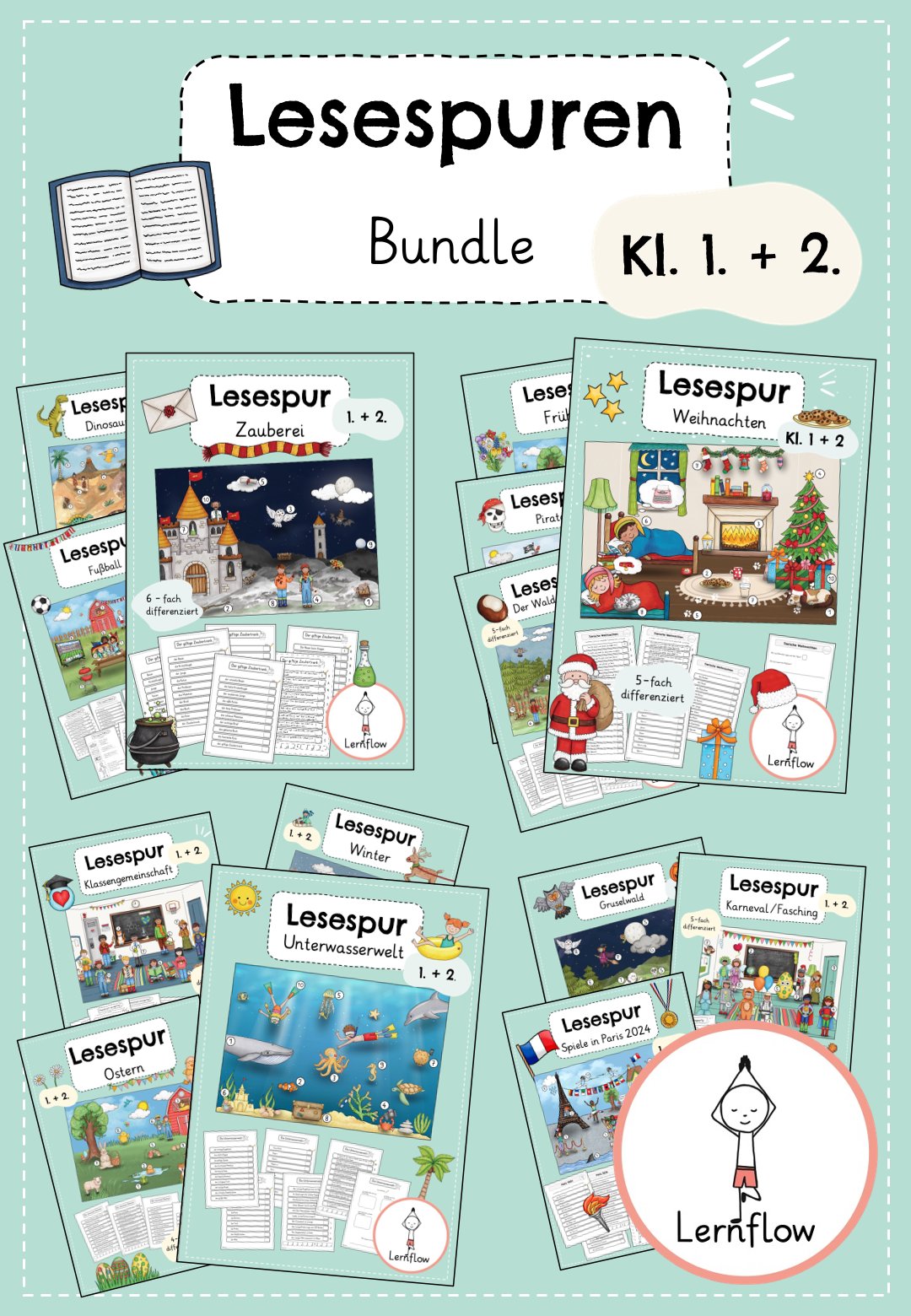 Materialpaket: Lesespur Kl. 1 + 2 | Growing Bundle