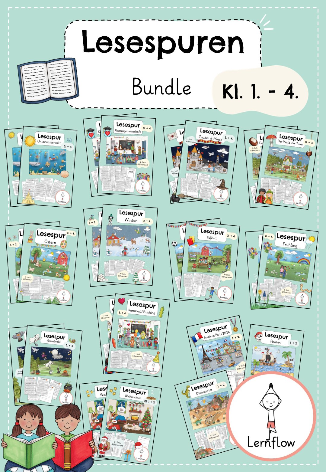 Materialpaket: Lesespur Kl. 1 - 4 | Growing Bundle