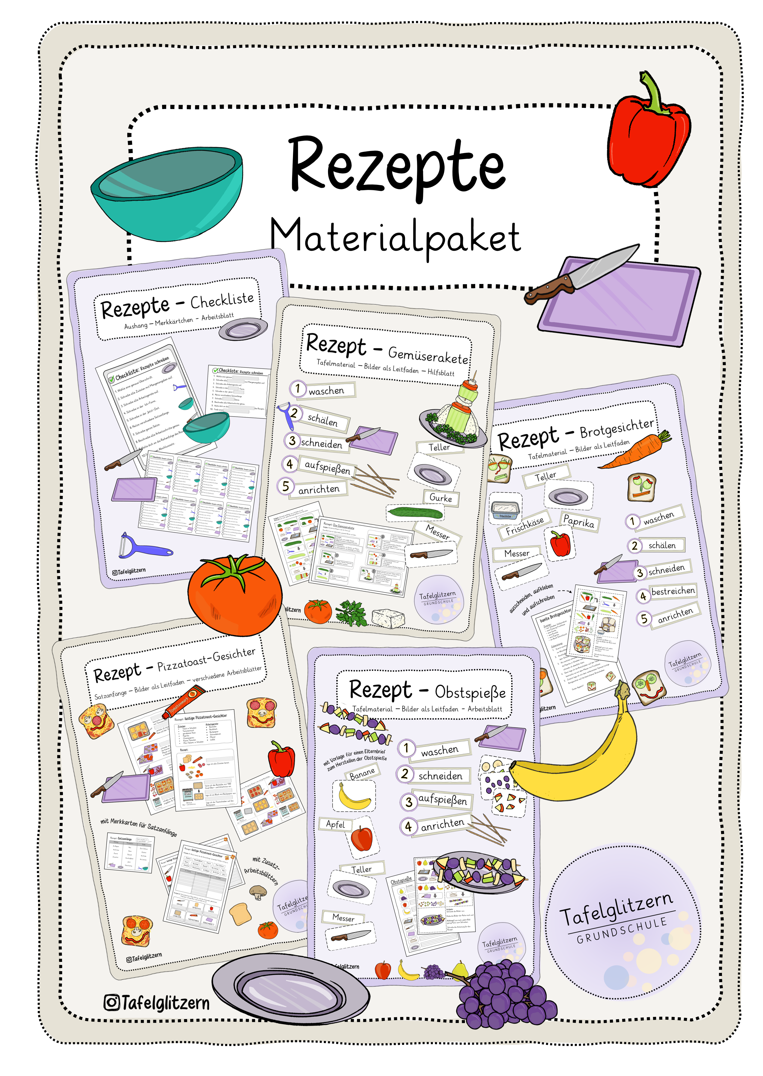 Materialpaket: Rezepte schreiben - Vorgangsbeschreibung (Klasse 2-3