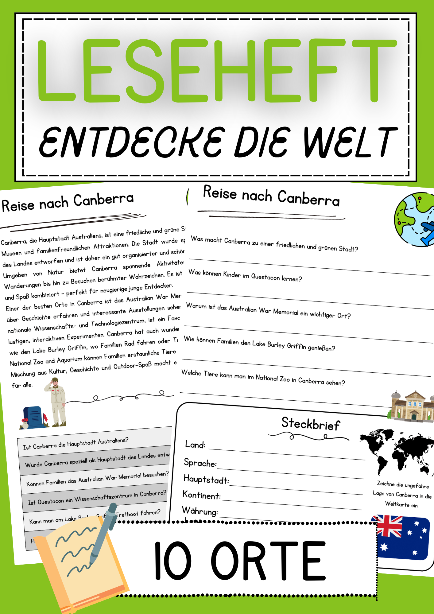 Materialpaket 6. & 7. Klasse Lesetraining Textverstehen Leseübungen 10
