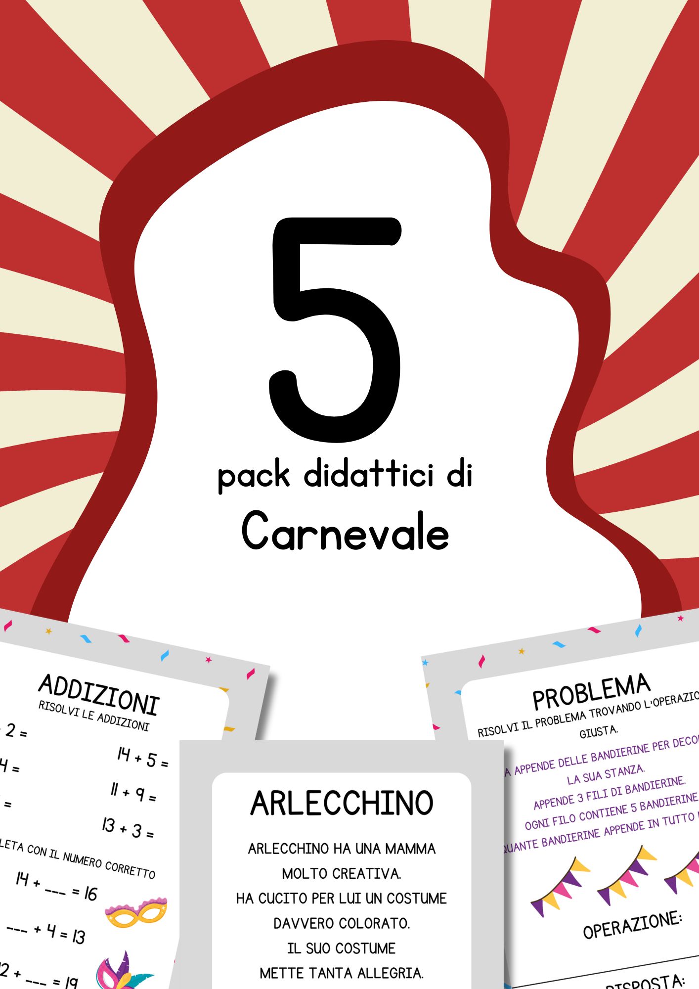 Schede e attività di Carnevale Materiale didattico per le