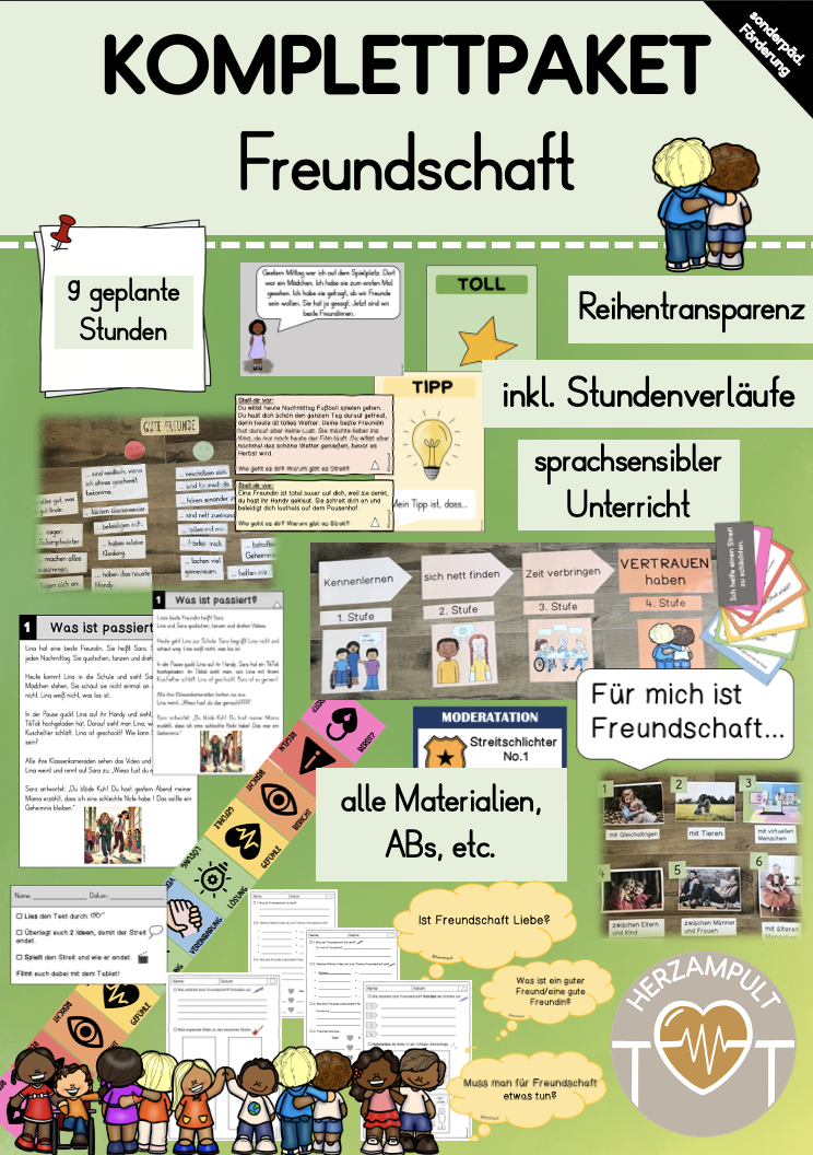 Freundschaft (KOMPLETTPAKET) – Unterrichtsmaterial in den Fächern Ethik ...