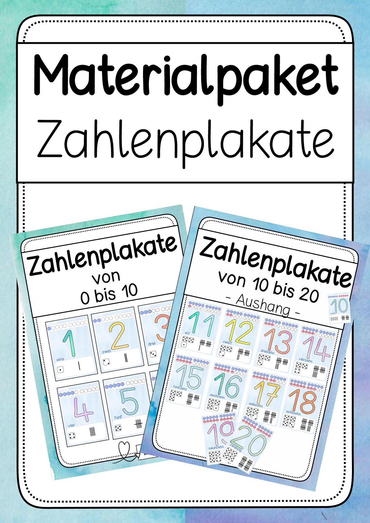 Materialpaket - Zahlenplakate bis 20 – Unterrichtsmaterial im Fach