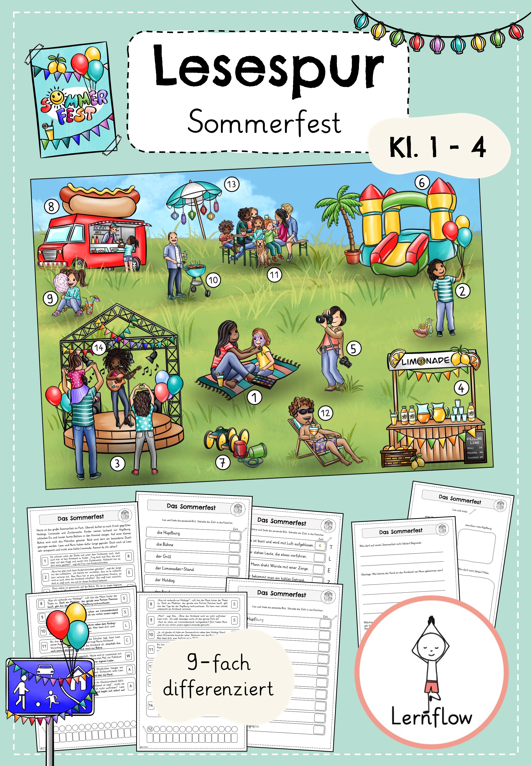 Lesespurgeschichte: Sommer, Sommerferien | Kl. 1 - 4