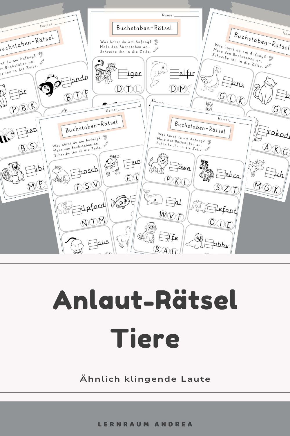 Materialpaket Buchstaben-Rätsel - Anlaute hören und einsetzen