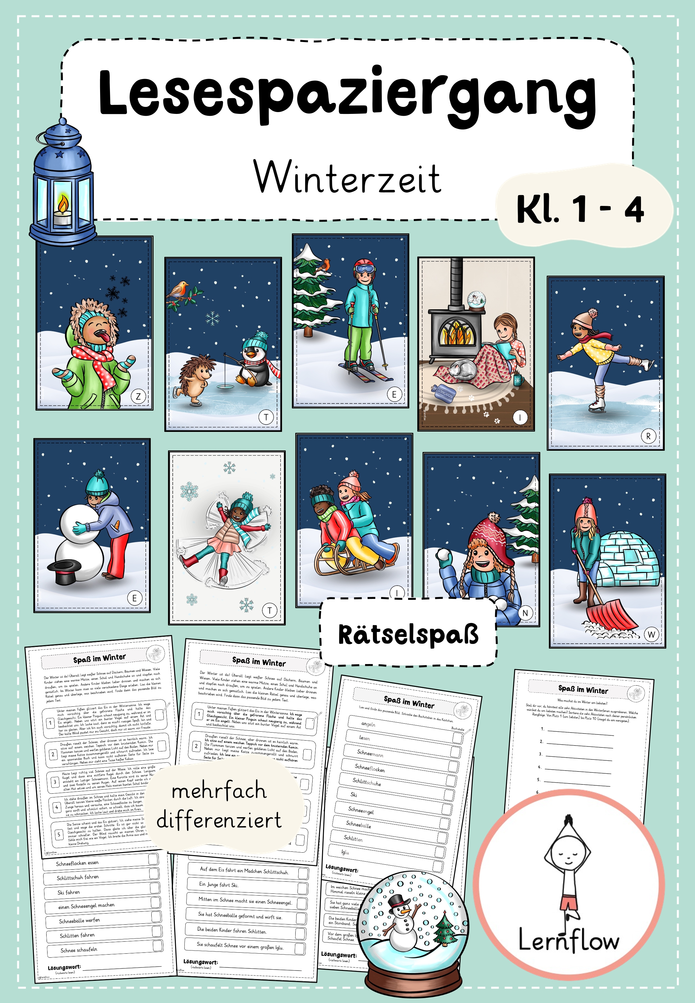 Lesespaziergang Winter Lesetraining | Klasse 1 - 4 #