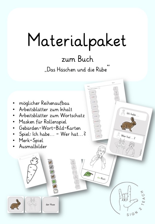 Materialpaket - Das Häschen und die Rübe - Gebärdensprache ...