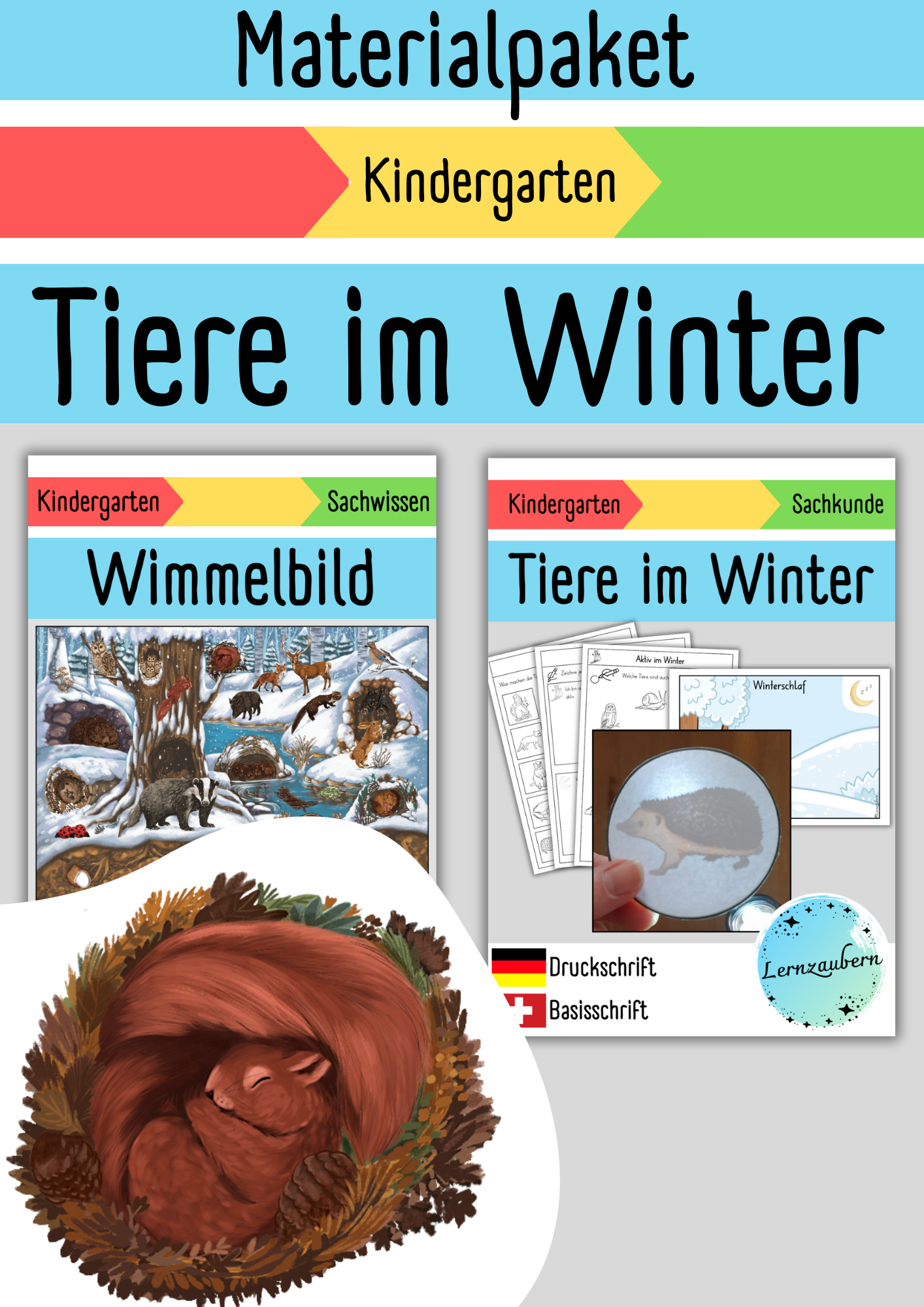 Materialpaket: Tiere im Winter – Unterrichtsmaterial in den Fächern