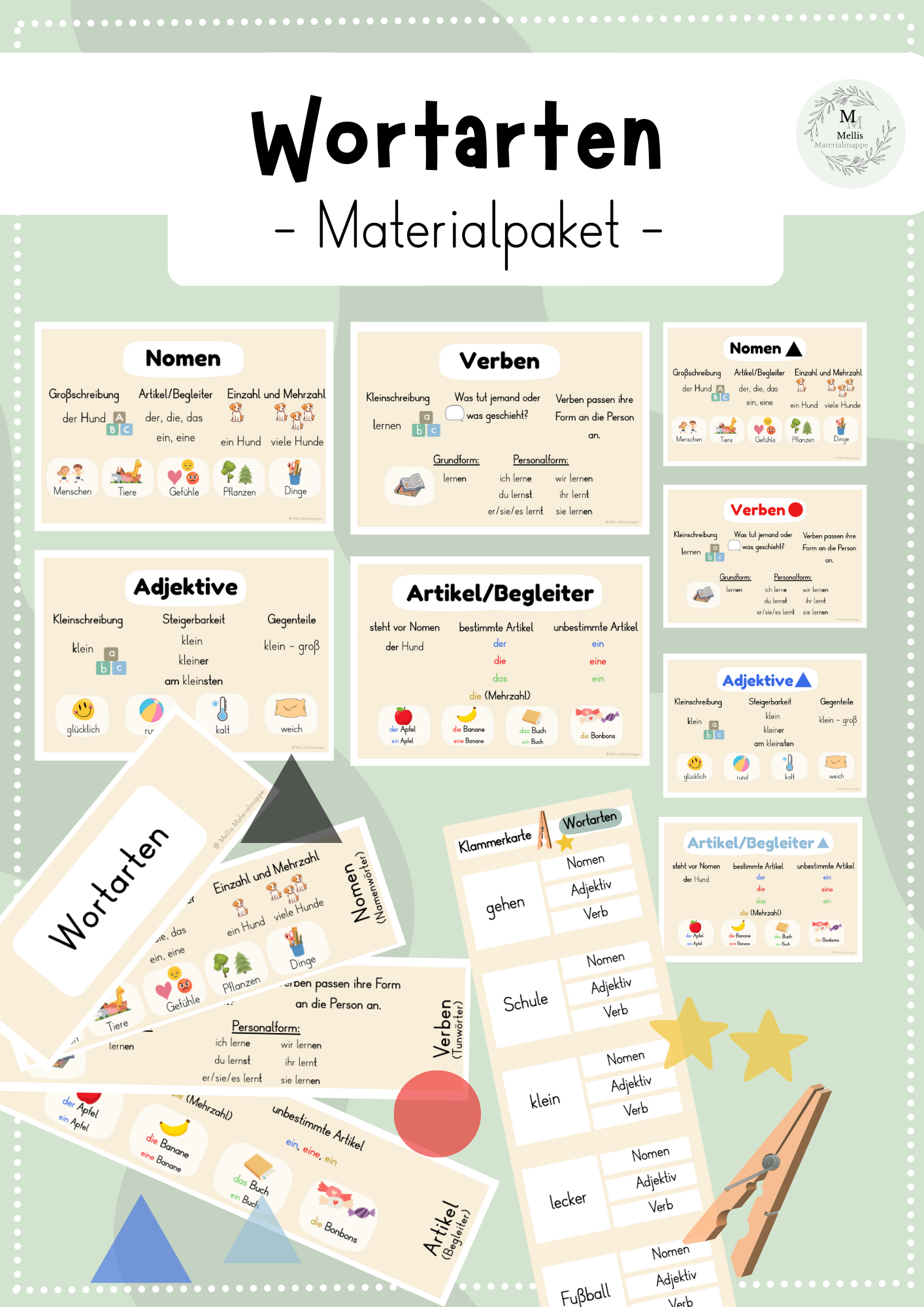 Wortarten Materialpaket – Unterrichtsmaterial im Fach Deutsch