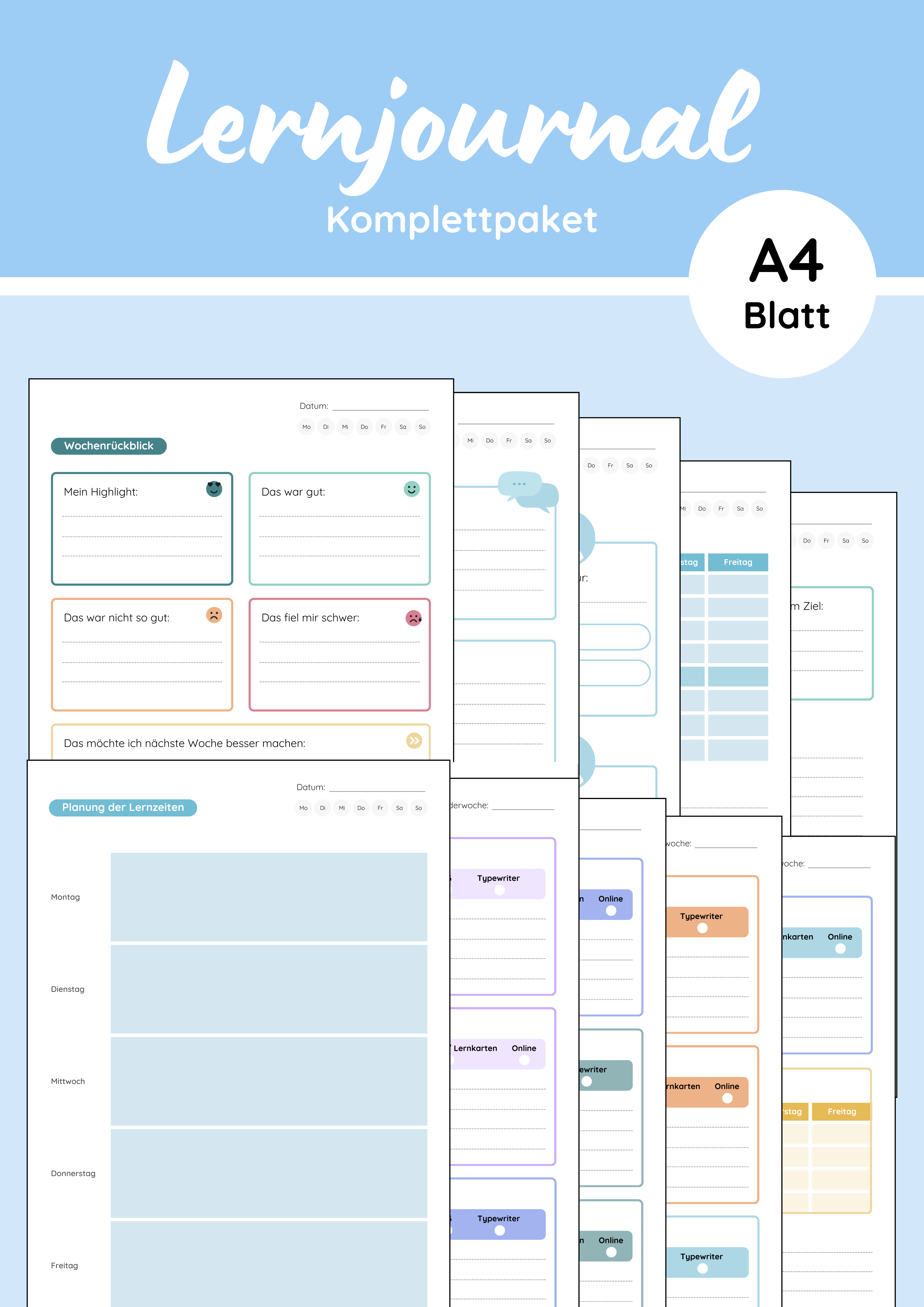 Lernjournal Grundschule Komplettpaket Lernbegleiter Mit Wochenjournal 