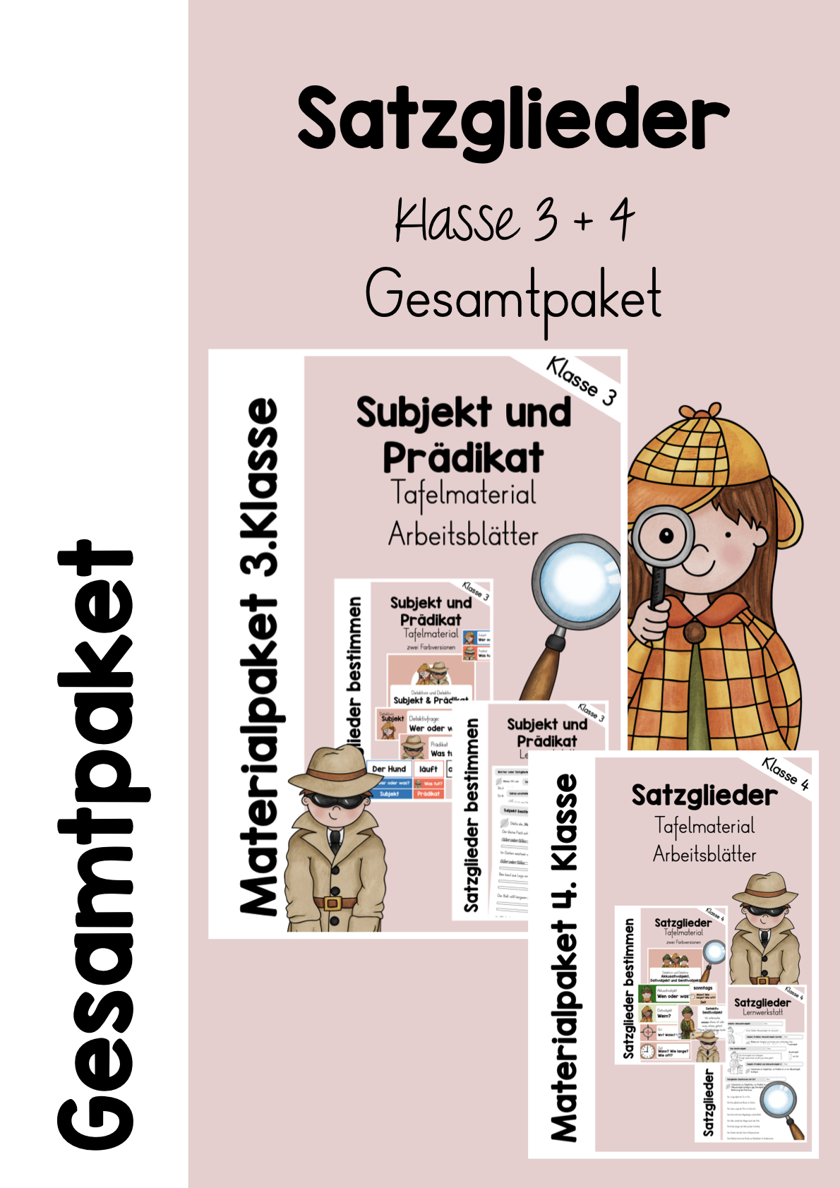Satzglieder bestimmen GESAMTPAKET Klasse 3 und 4 – Unterrichtsmaterial