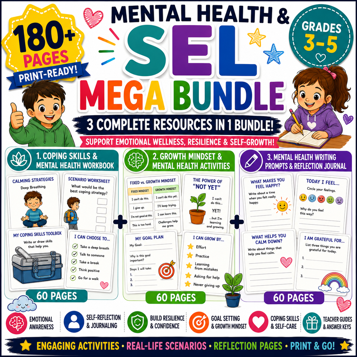 Mental Health & SEL Mega Bundle | Coping Skills, Growth Mindset ...